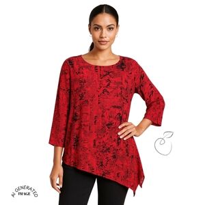 CHICO'S ASYMMETRICAL SILK TUNIC SZ 16